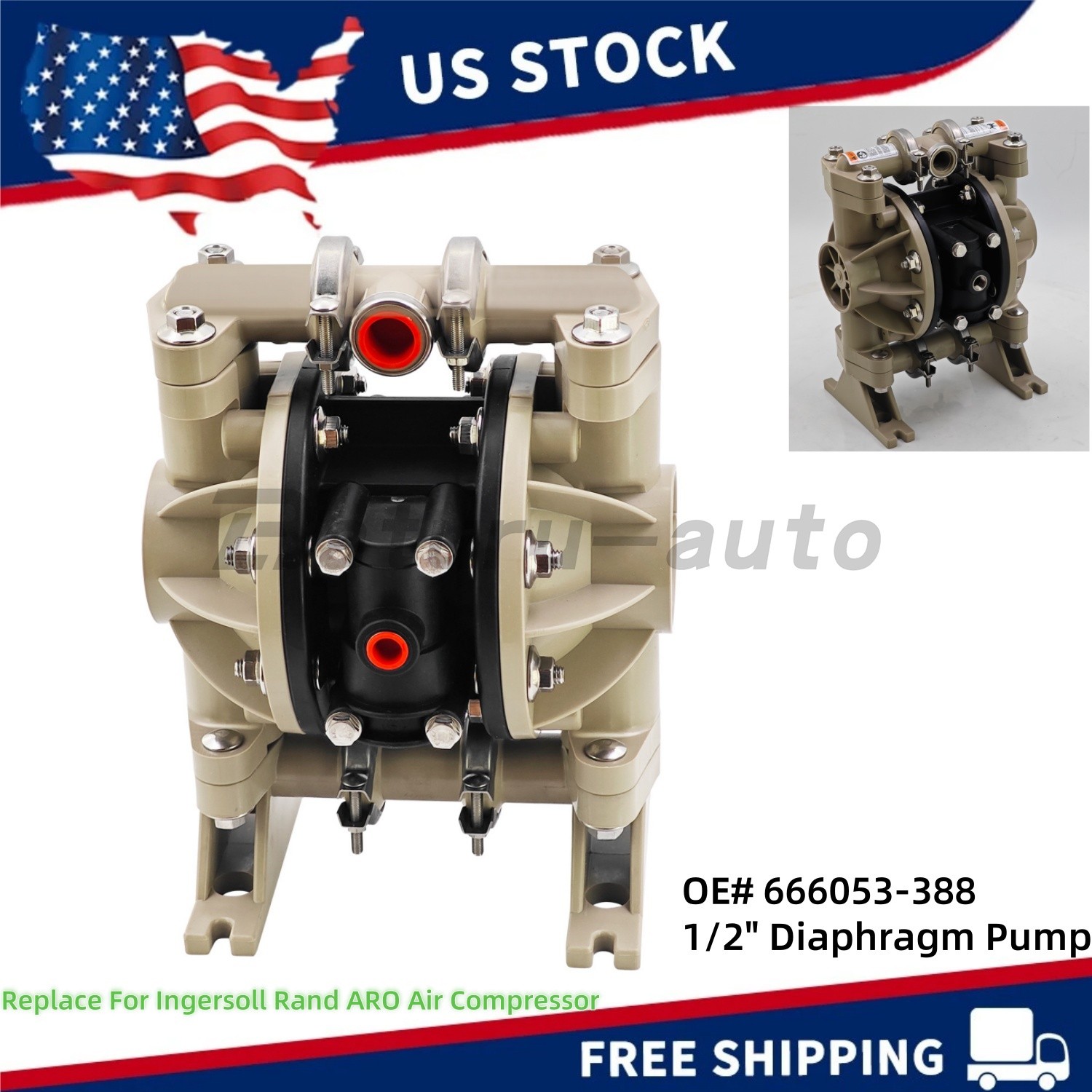 Air-Operated Double Diaphragm Pump For Ingersoll Rand ARO 666053-388 1/2'' NEW