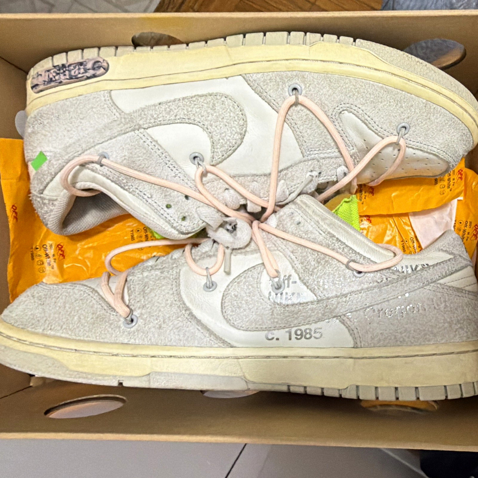 Nike Dunk Low x Off-White Lot 12 of 50 Sail Grey Crimson Tint Mens 12 DJ0950-100 Nike Dunk Low x Off-White Lot 12 of 50 Sail Grey Crimson Tint Mens 12 DJ0950-100