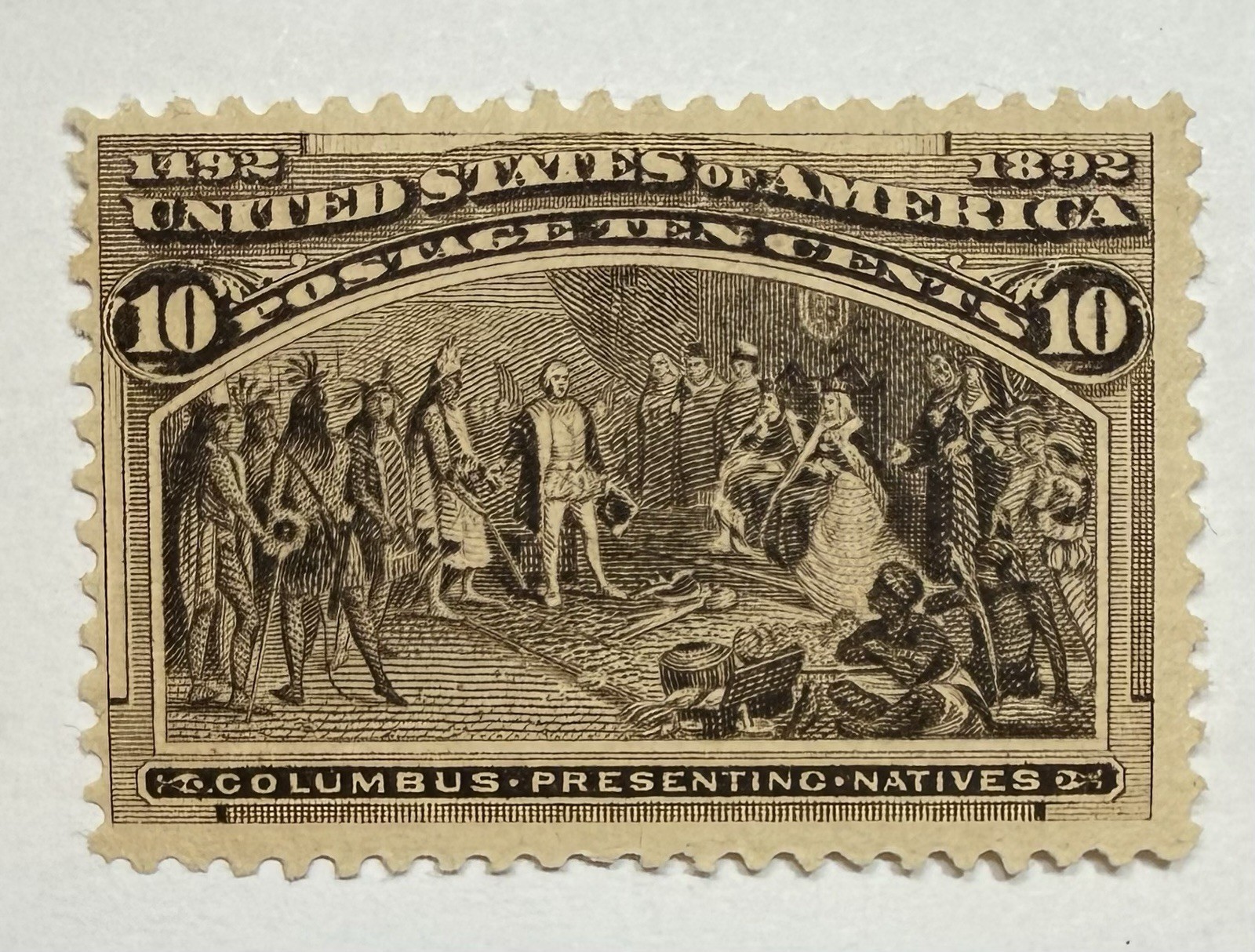 Canada #237 1893 10c black brown “Columbus Presenting Natives” MNH; $265 SCV