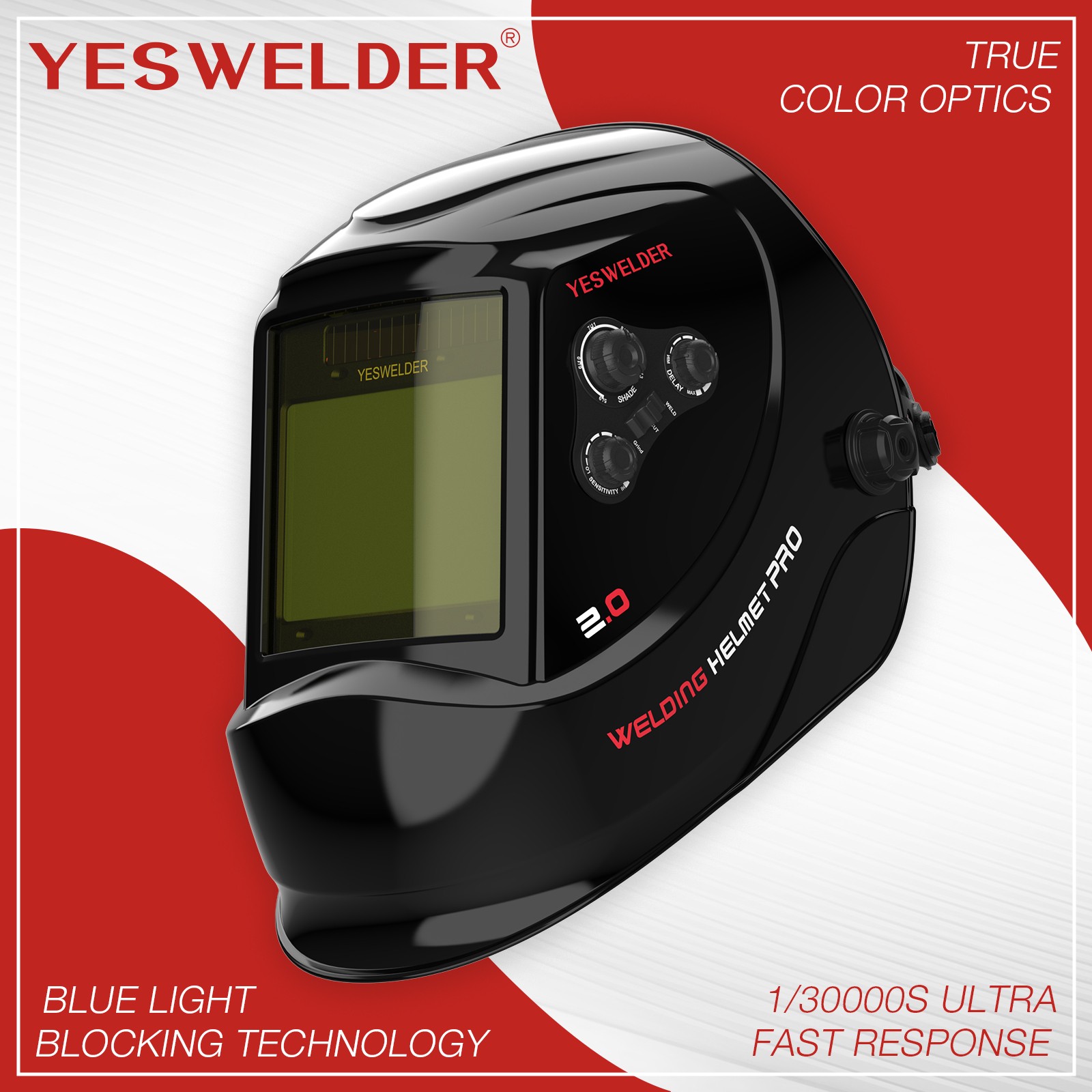 Large View Area True Color Welder Helmet Auto-Darkening Welding Helmet/Hood/Mask