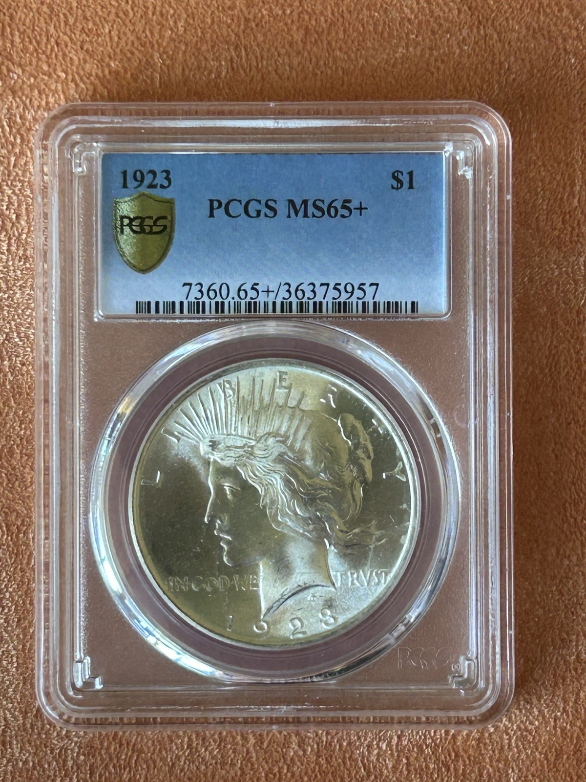 1923-P $1 Peace Dollar PCGS MS65+ 90% Silver Philadelphia Mint Beautiful Plus 1923-P $1 Peace Dollar PCGS MS65+ 90% Silver Philadelphia Mint Beautiful Plus