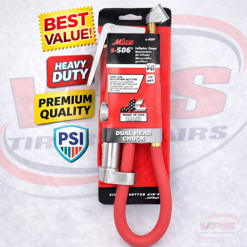 Milton S-506 Tire Inflator Dual Head Chuck 15\