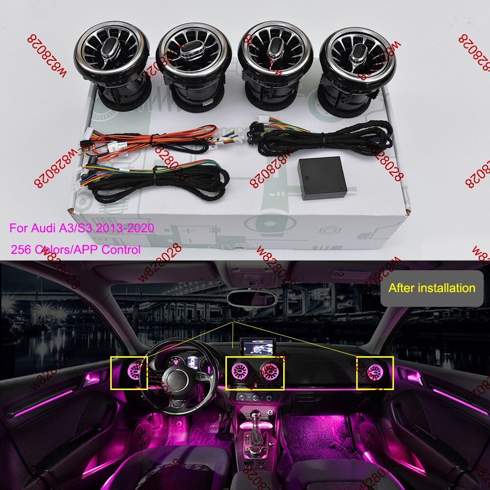 256 Colors  APP Control Air Vent Ambient Light Turbo Lights For Audi A3 S3 13-20