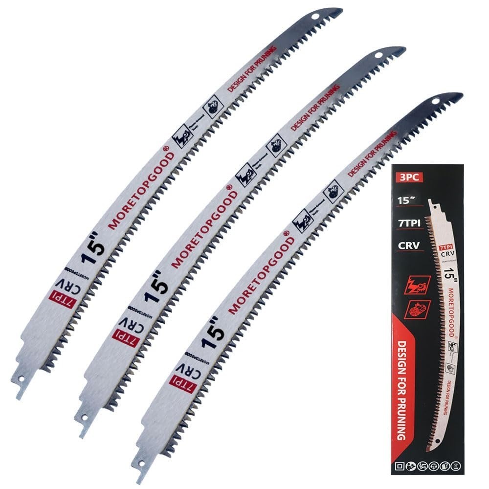 15in Wood Pruning Reciprocating Saw Blades 7TPI Japanese Teeth Arc Edge 3 Pack 15in Wood Pruning Reciprocating Saw Blades 7TPI Japanese Teeth Arc Edge 3 Pack