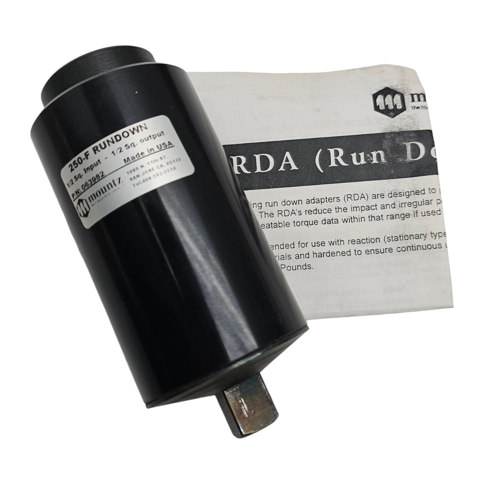 Mountz Torque Tool 250-F Rundown 1/2 Sq Input Output Black Industrial Mountz Torque Tool 250-F Rundown 1/2 Sq Input Output Black Industrial