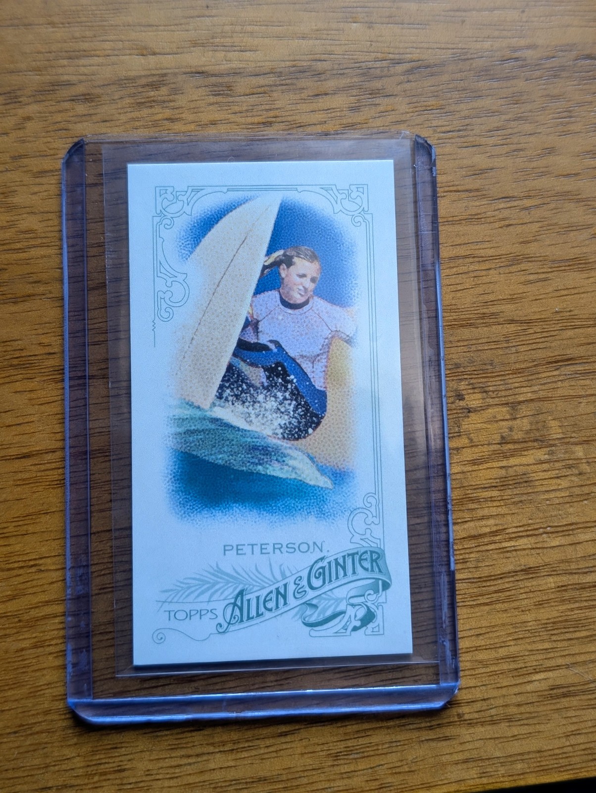 2015 Topps Allen and Ginter Mini #124 Lakey Peterson Pro Surfer A & G Back