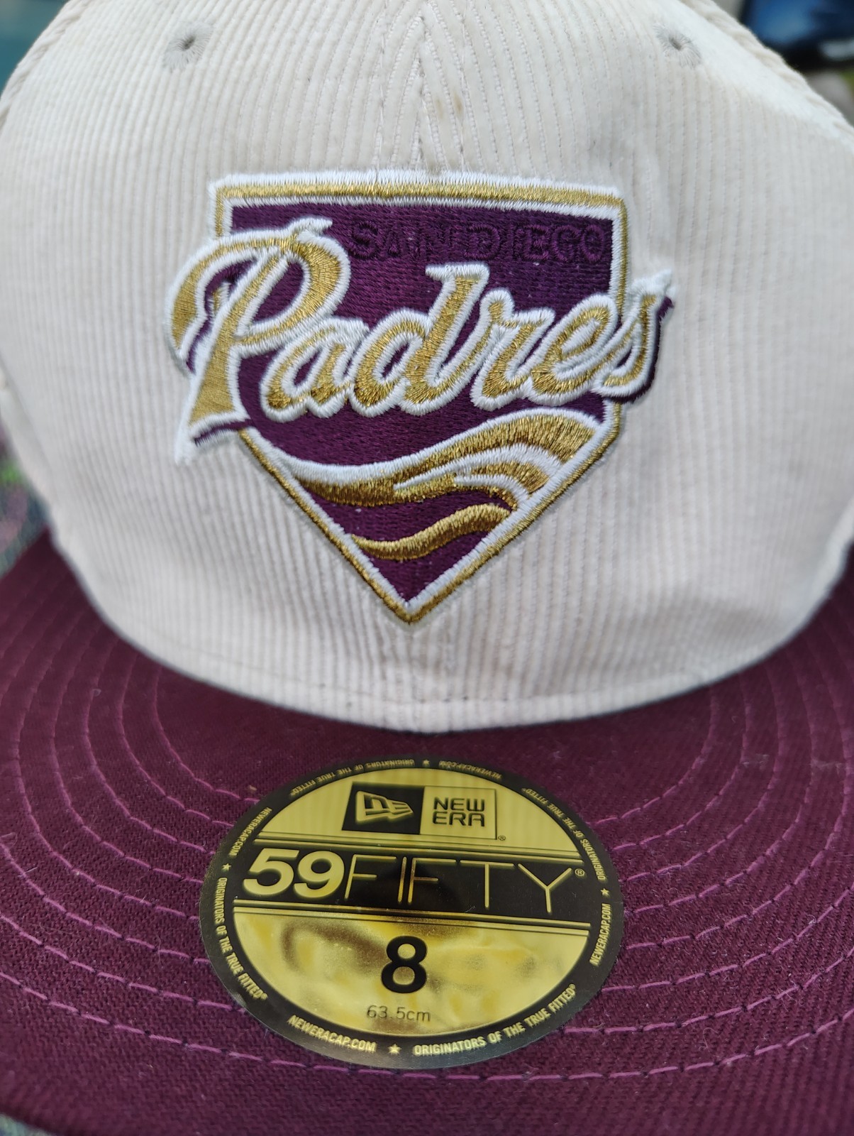 New Era 59fifty San Diego Padres Corduroy Hat Cap 40th Anniversary Size 8 New Era 59fifty San Diego Padres Corduroy Hat Cap 40th Anniversary Size 8
