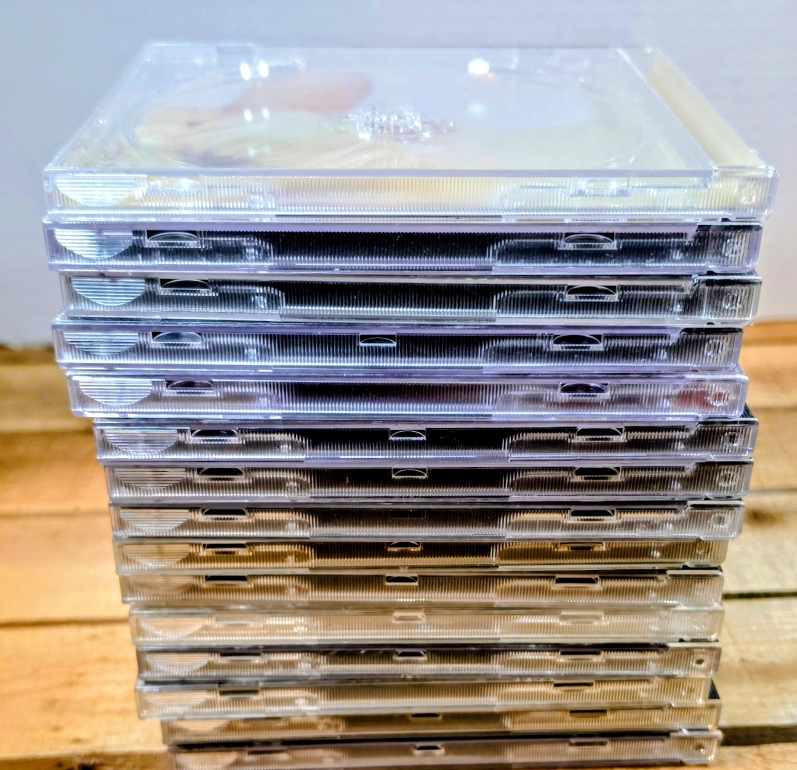 Lot Of 15 Cd Jewel Cases Empty Clear & Black Used Standard Size.