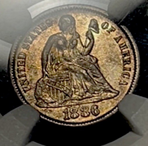 1886 Seated Liberty Silver Dime 10c Strong Luster High Grade Fresh NGC AU-53 1886 Seated Liberty Silver Dime 10c Strong Luster High Grade Fresh NGC AU-53
