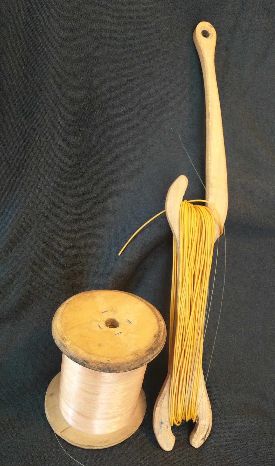 Vintage WW11 Era Artisan Fish Winder And Spool Line 1940\'s Collector LOT Hobo Vintage WW11 Era Artisan Fish Winder And Spool Line 1940\'s Collector LOT Hobo