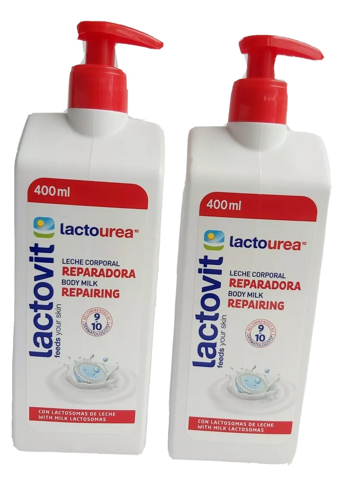 (2 PACKS /13.53 fl. oz.) LACTOVIT LACTOUREA BODY MILK CREAM REPAIRS & CARES SKIN