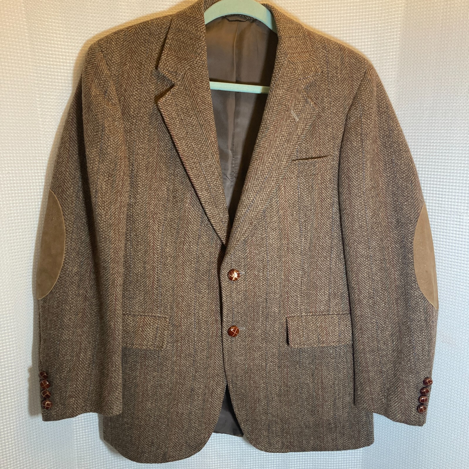 Vintage 1960s Neiman Marcus One Up Tweed Sport Coat Herringbone Blazer 38