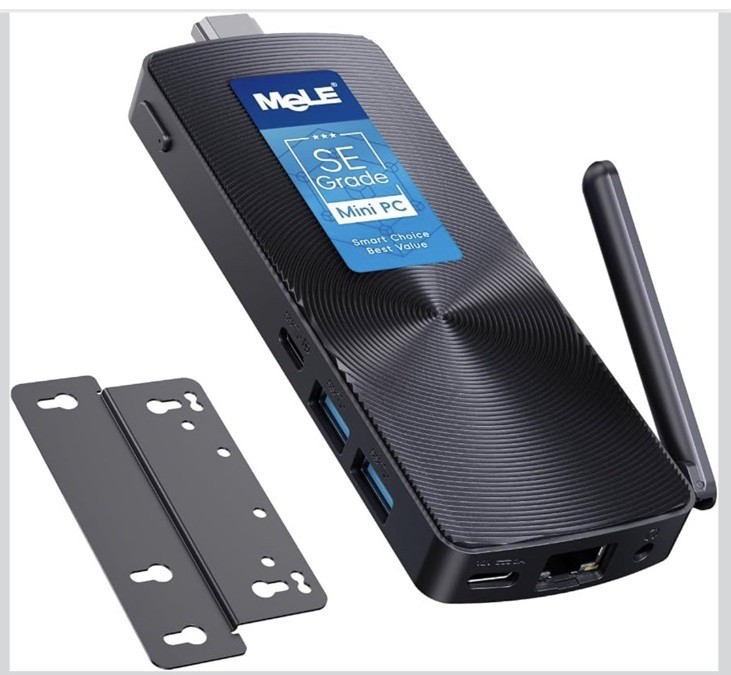 MeLE PCG02 Mini PC Stick, N100 8GB LPDDR4 RAM 128GB eMMC Fanless PC NO OS