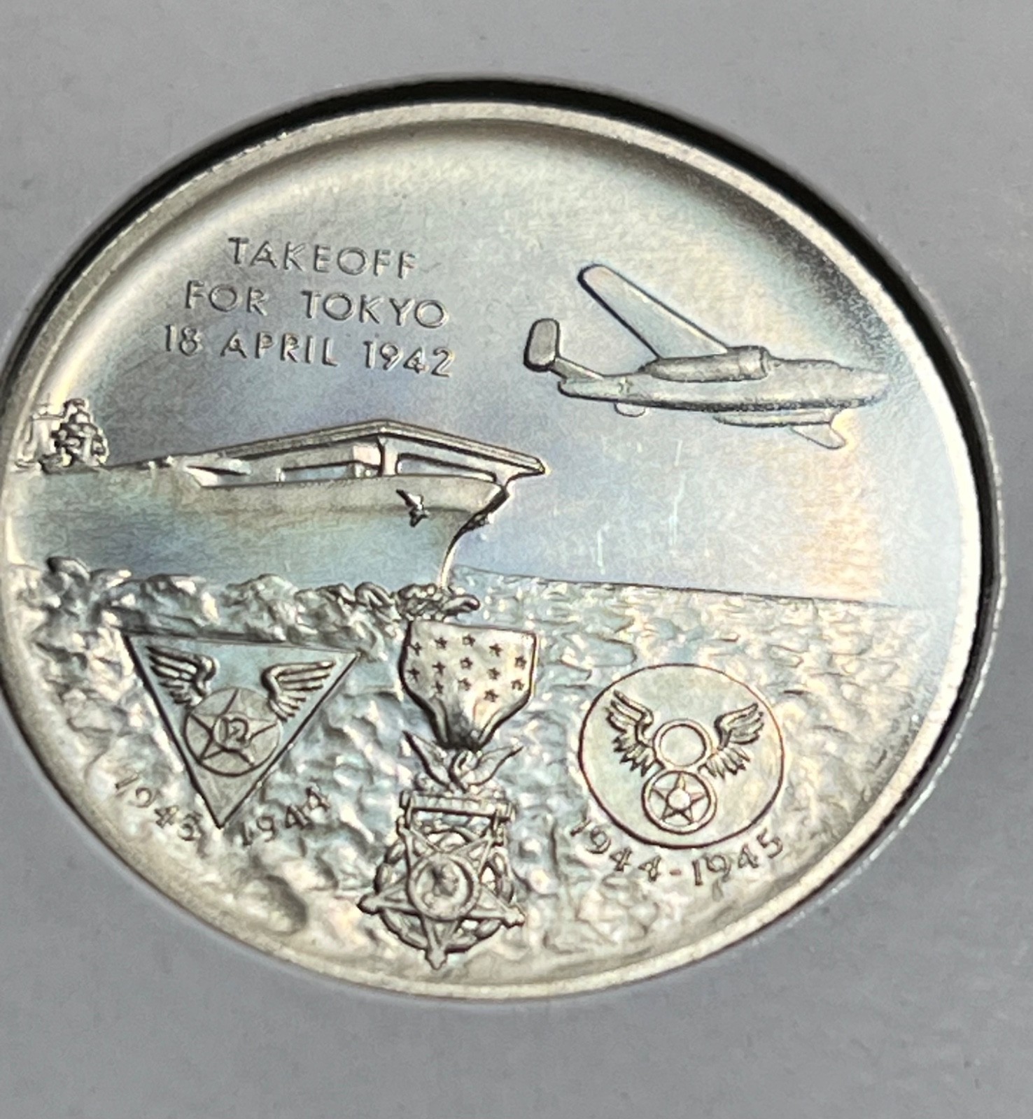 GORGEOUS PROOF-LIKE April 18, 1942 Jimmy Doolittle .925 Silver Half Dollar GORGEOUS PROOF-LIKE April 18, 1942 Jimmy Doolittle .925 Silver Half Dollar