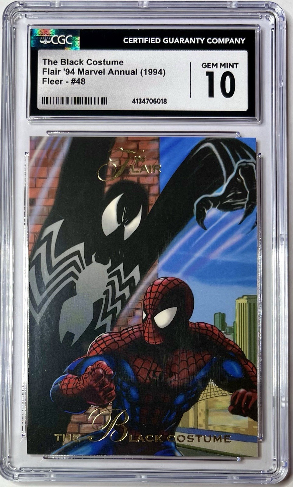 1994 Fleer Flair \'94 Marvel Annual #48 The Black Costume Spider-man CGC 10 POP 6 1994 Fleer Flair \'94 Marvel Annual #48 The Black Costume Spider-man CGC 10 POP 6