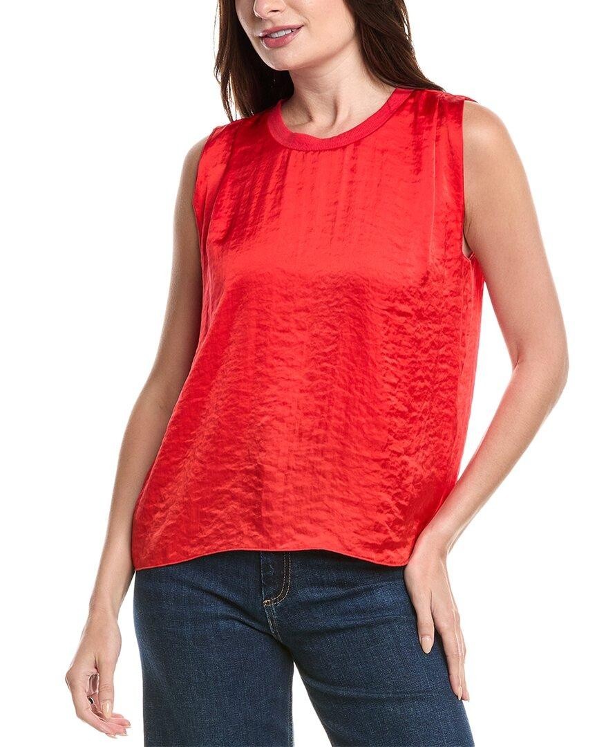 CABI NWT $89 Complete Solid Ruby Spring 2024 Knit Trim Tank Top Size Small