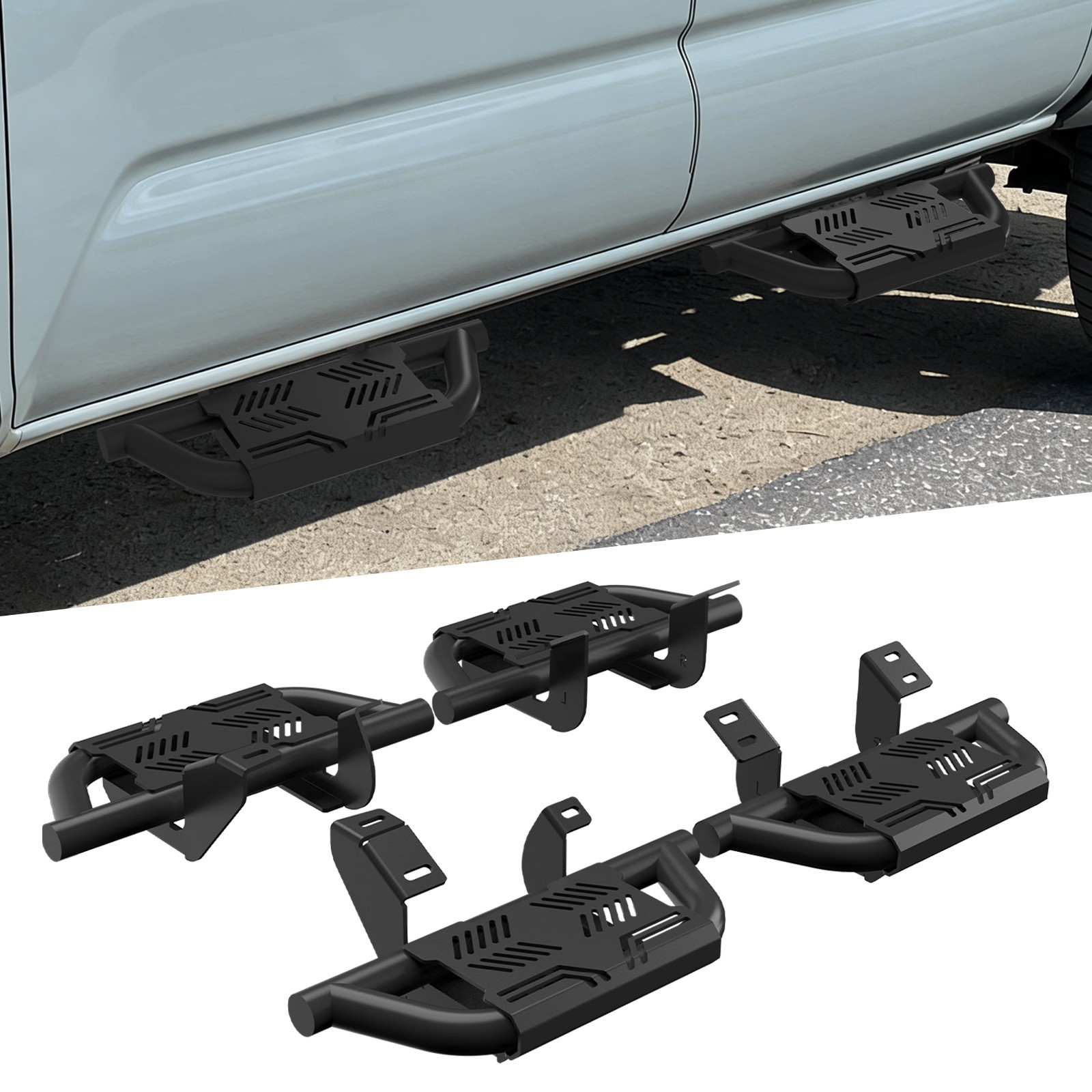 4Pcs For Toyota Tacoma 2024-2026 Double/Crew Cab Running Boards Drop Steps Side