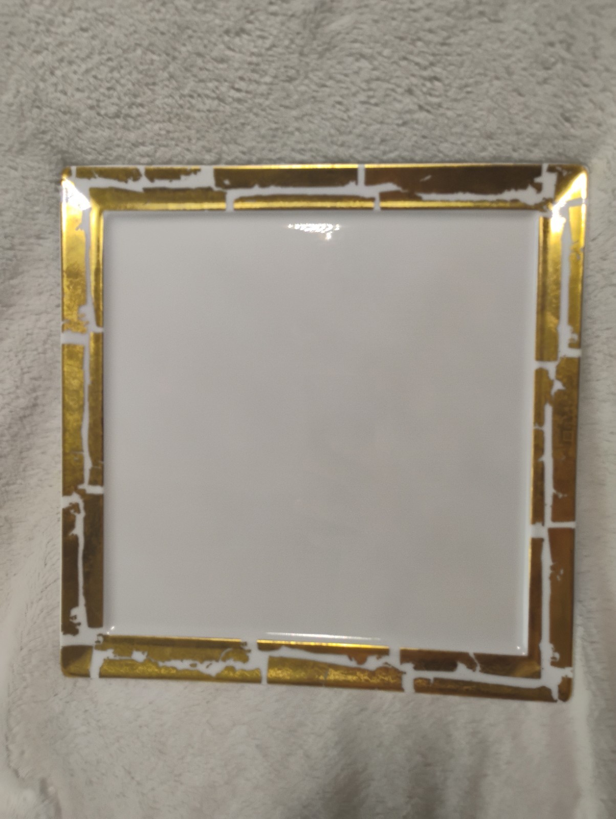 Bernardaud Limoges Fusion Feuille d\'Or Square Dinner Plate 10.25\