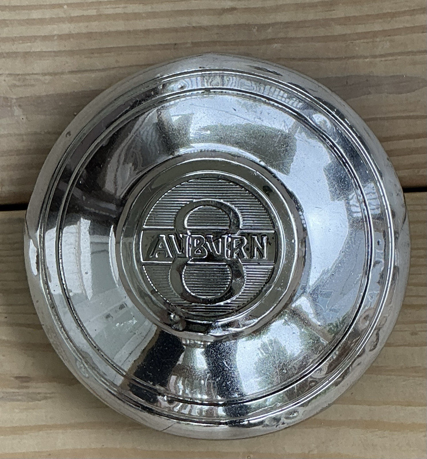 1930s Auburn Straight 8 Cylinder V8 Hubcap Wheel Cover 8” Chrome Plated Vtg 1930s Auburn Straight 8 Cylinder V8 Hubcap Wheel Cover 8” Chrome Plated Vtg