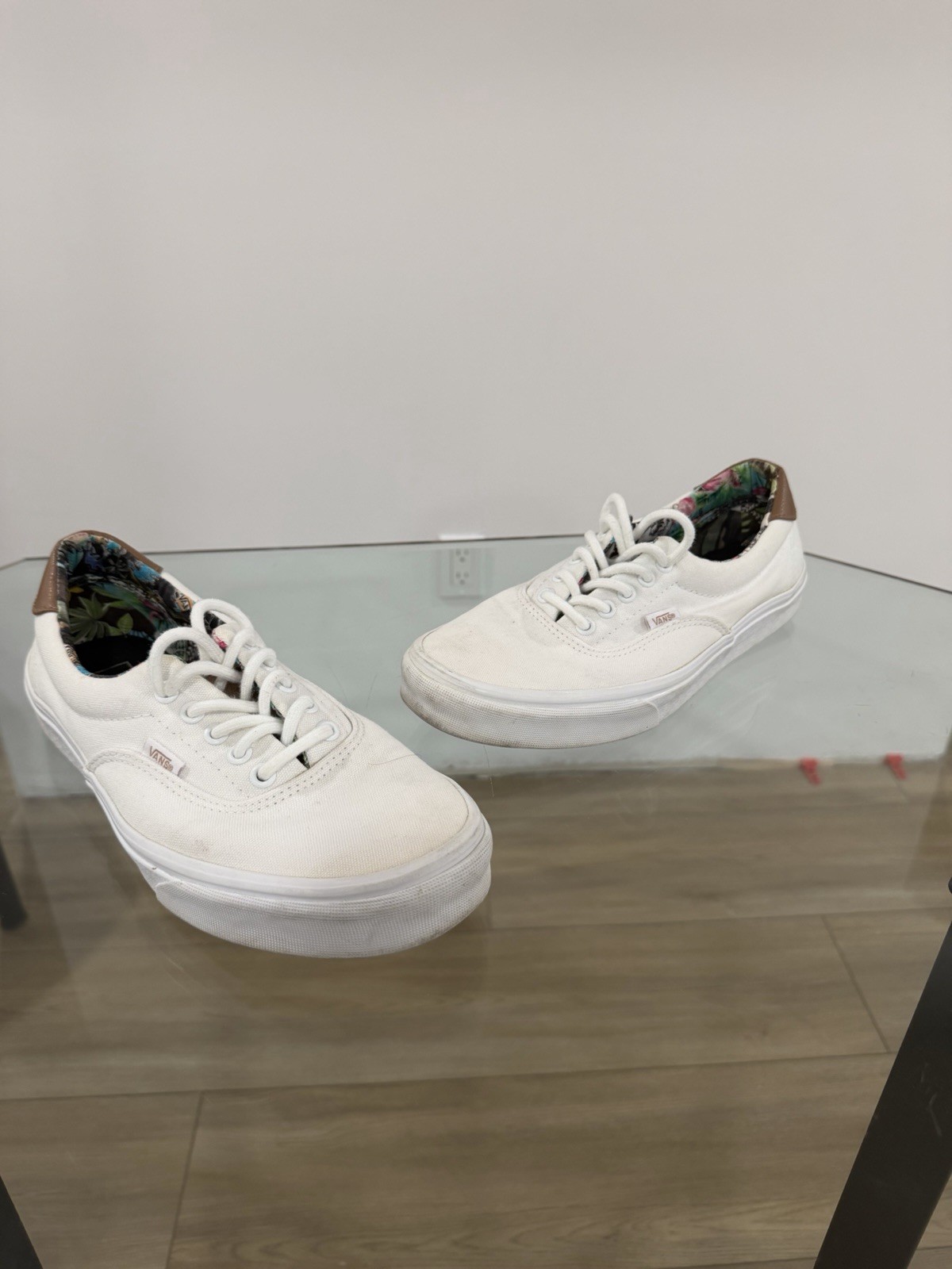Vans White And Tan Sneakers