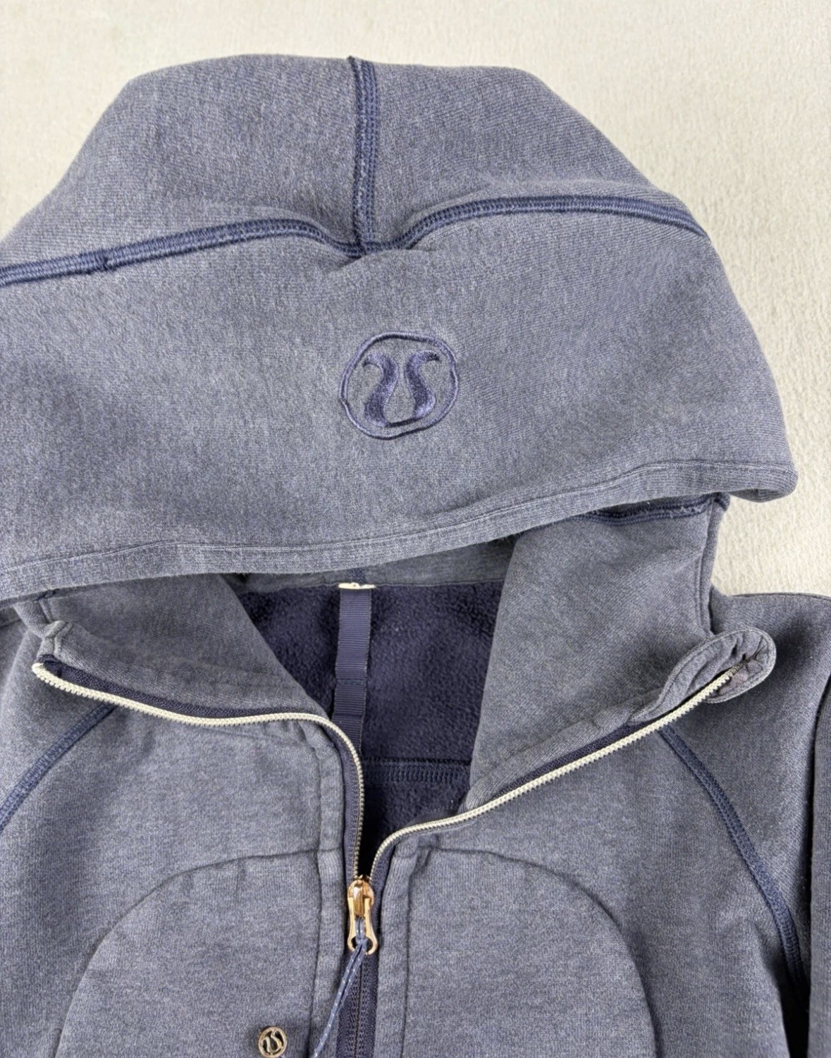 Lululemon Scuba Performance Sweatshirt Sz Large Blue Zip Hoodie 