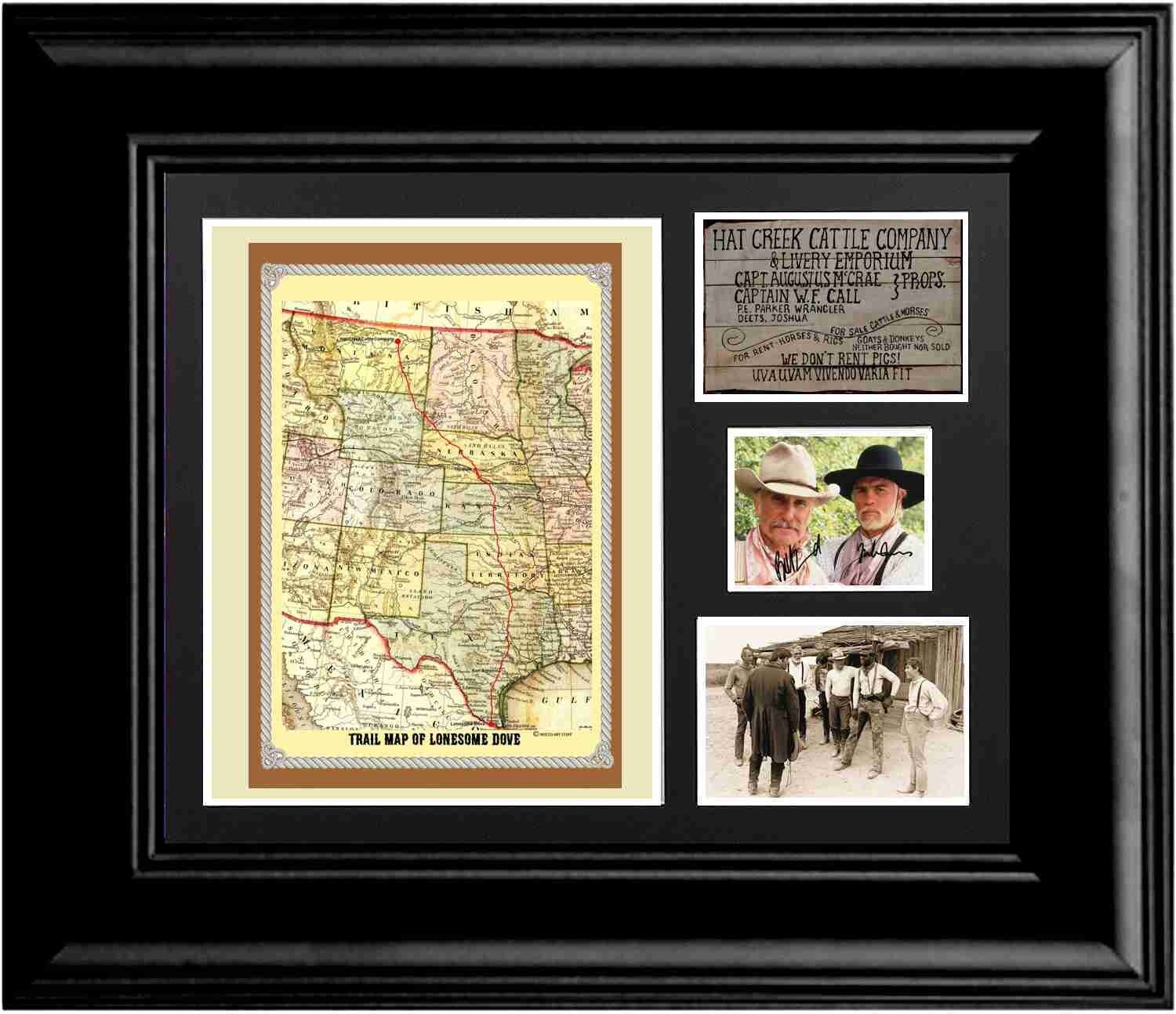 Lonesome Dove Photo Collage with Trail Map To Montana 16 x 20 Framed Print Lonesome Dove Photo Collage with Trail Map To Montana 16 x 20 Framed Print