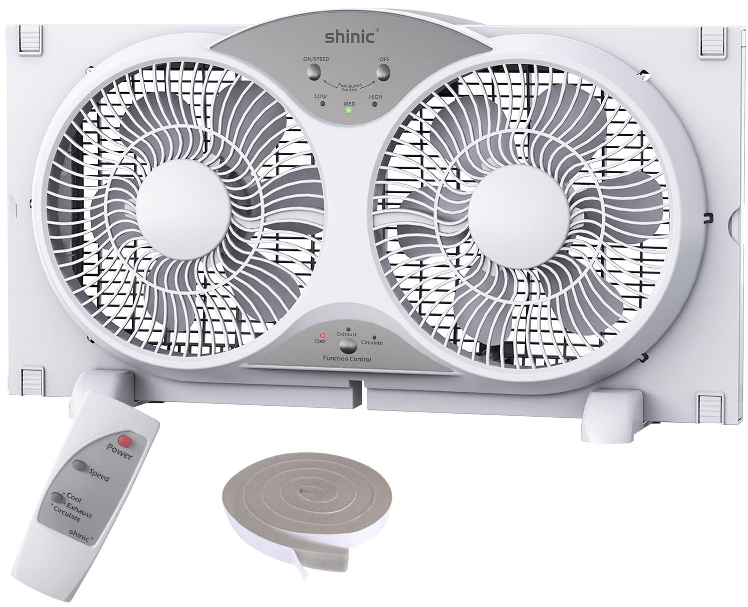 shinic 2026 9 Inch Twin Window Fan – Quiet, Reversible Airflow, with Removabl...