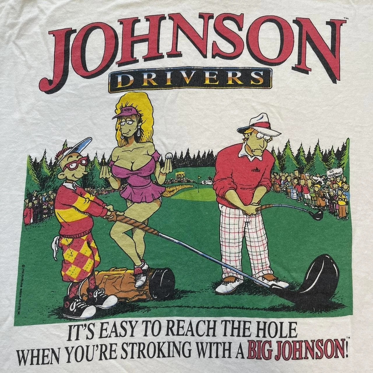 Big Johnson Johnson Drivers 90s Retro style White T shirt Heavy Cotton S-5XL