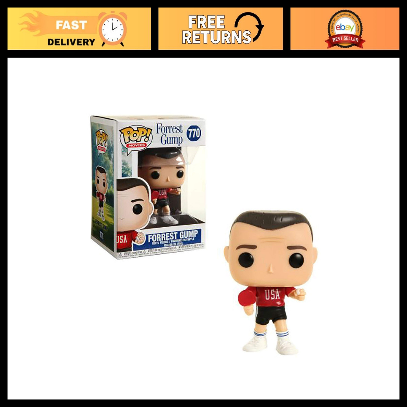 Forrest Gump Funko Pop Figure - Ping Pong Outfit Collectible, Multicolor Vinyl Forrest Gump Funko Pop Figure - Ping Pong Outfit Collectible, Multicolor Vinyl