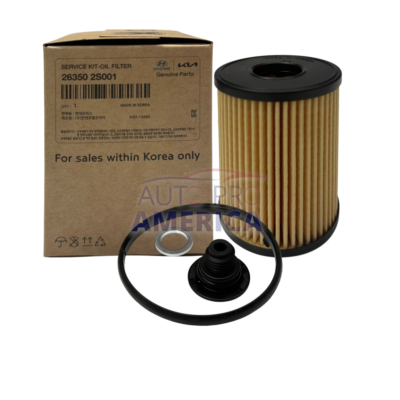 GENUINE OEM Oil Filter for 2020-2025 Hyundai Kia vehicles with 2.5L 263502S001