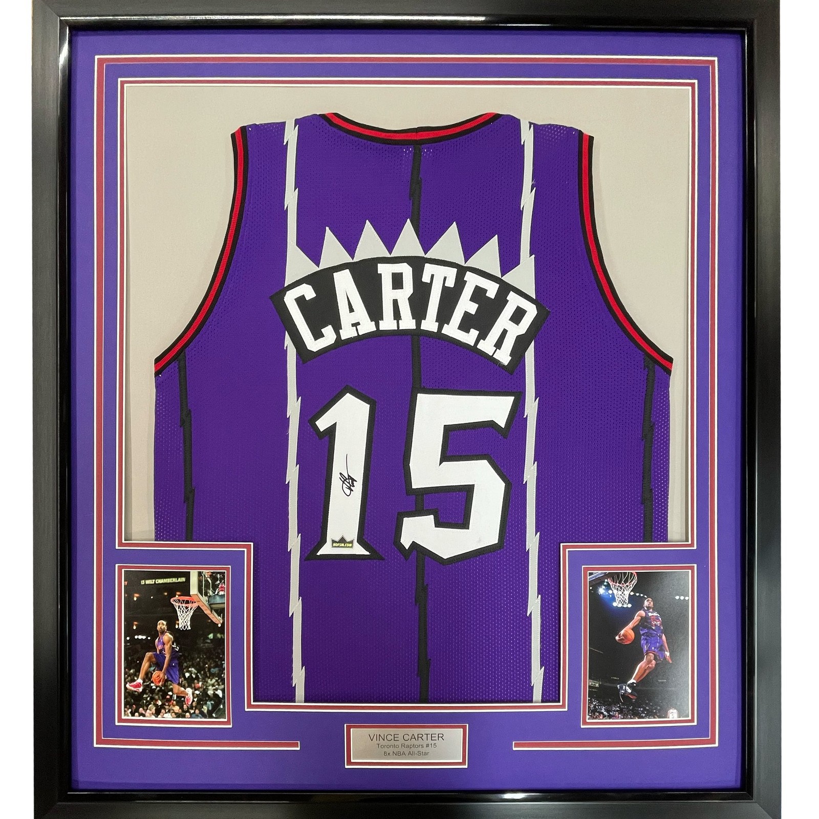 Framed Facsimile Autographed Vince Carter 35x39 Purple Jersey Framed Facsimile Autographed Vince Carter 35x39 Purple Jersey
