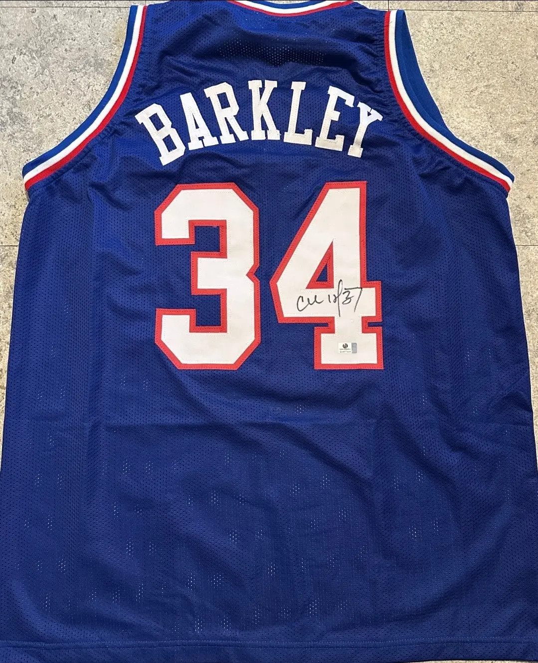 Charles Barkley Philadelphia 76ers Autographed Custom Basketball Jersey G.A COA Charles Barkley Philadelphia 76ers Autographed Custom Basketball Jersey G.A COA