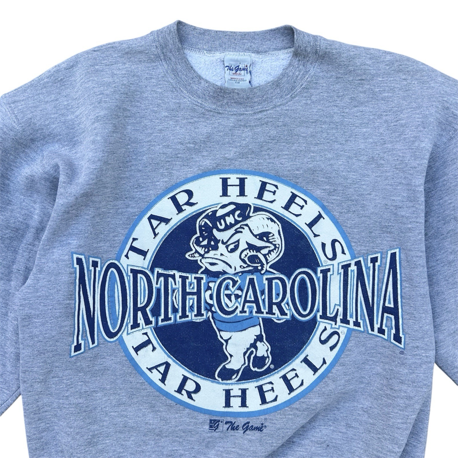 Vintage North Carolina Tarheels Sweater Mens Medium - UNC The Game Russel 90s