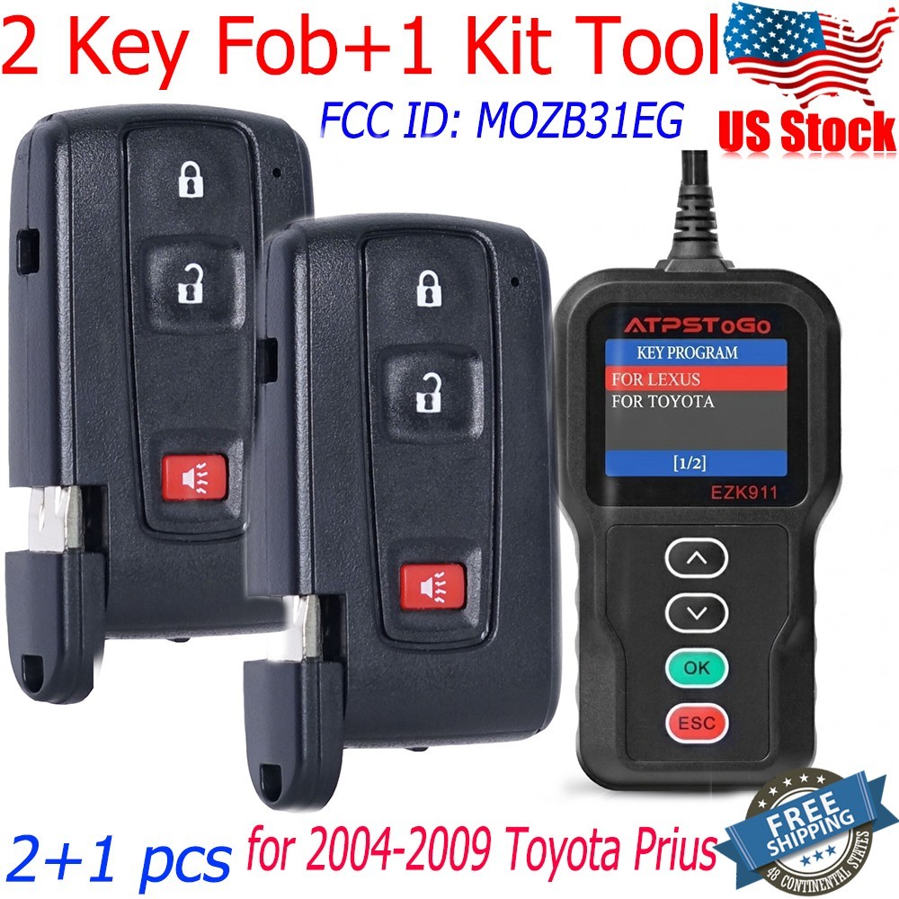 2 For 2004 2005~2009 Toyota Prius Smart Remote Car Key Fob & 1 Kit Tool MOZB31EG