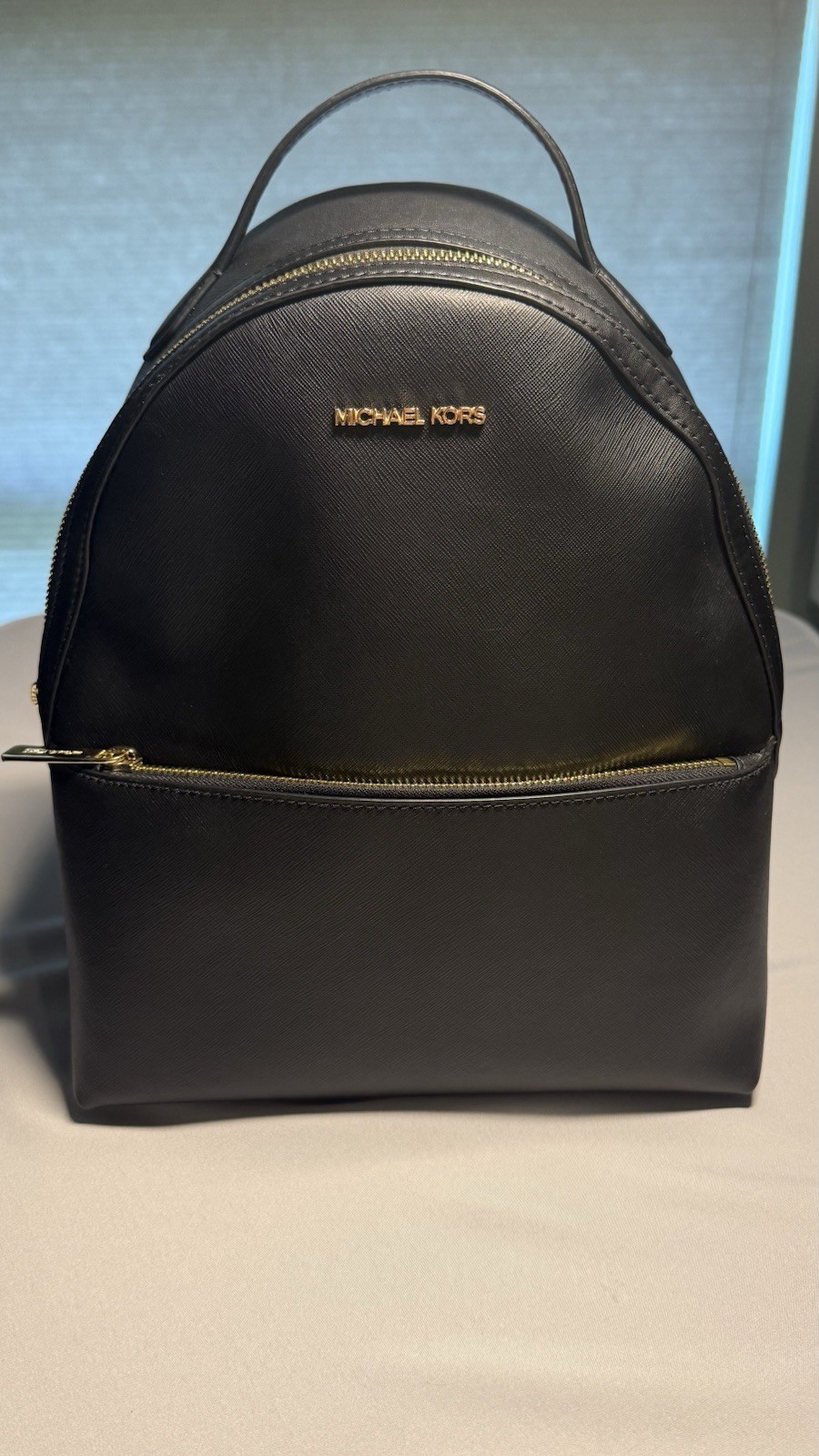 Michael Kors Sheila Medium Black Backpack Gold Hardware 35F3G6HB6L