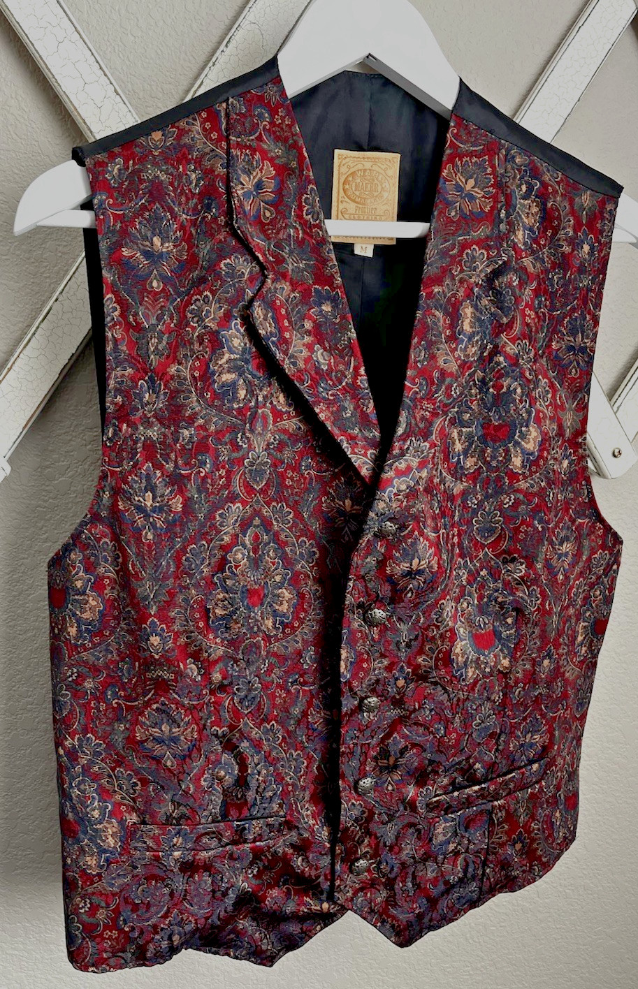 Wah Maker Frontier Clothing Men’s M Vest Jacquard/Brocade Made in USA Wah Maker Frontier Clothing Men’s M Vest Jacquard/Brocade Made in USA