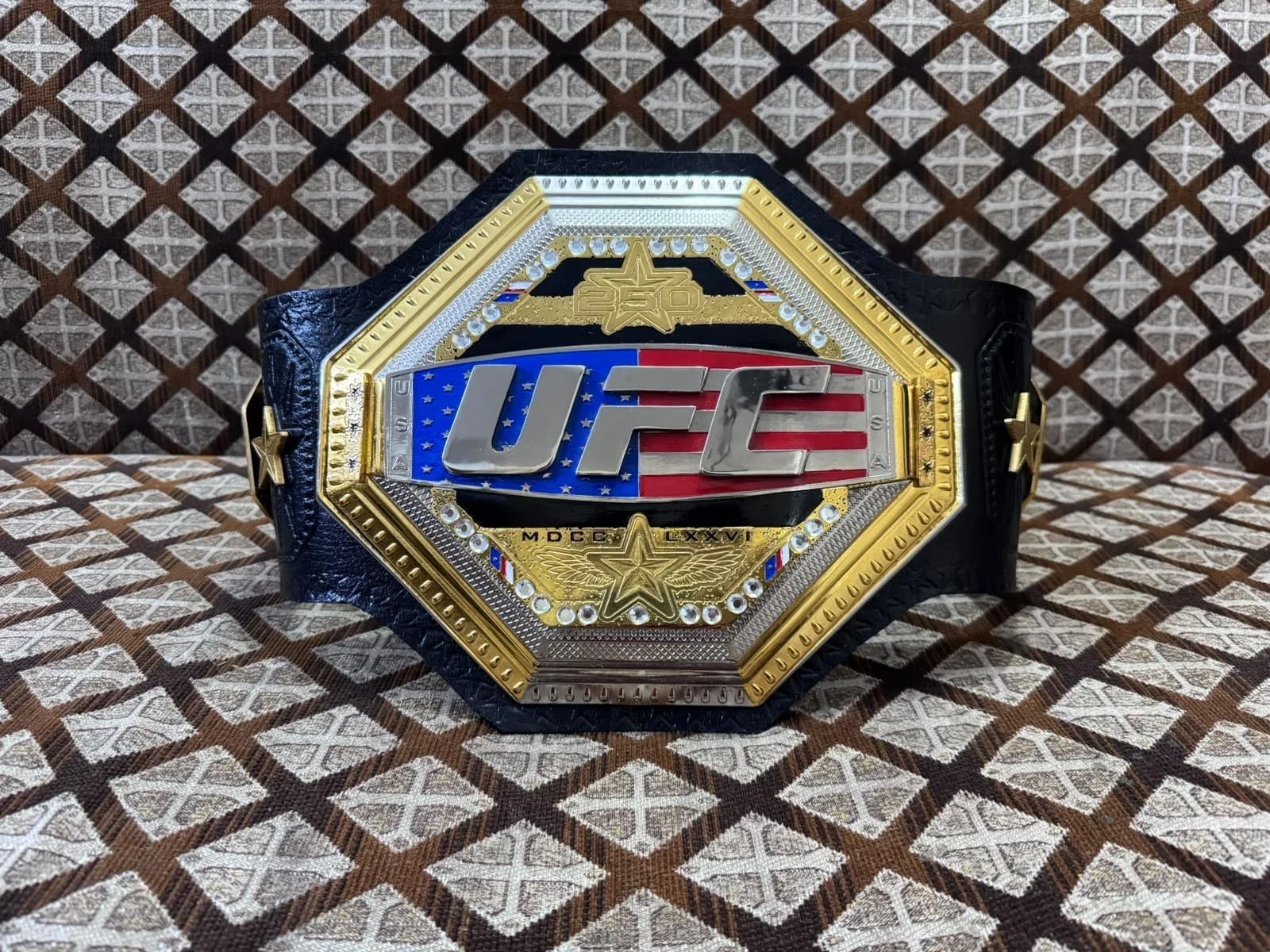 UFC Freedom Legacy 250 USA championship belt MMA wrestling 6mm Zinc Plates Adult