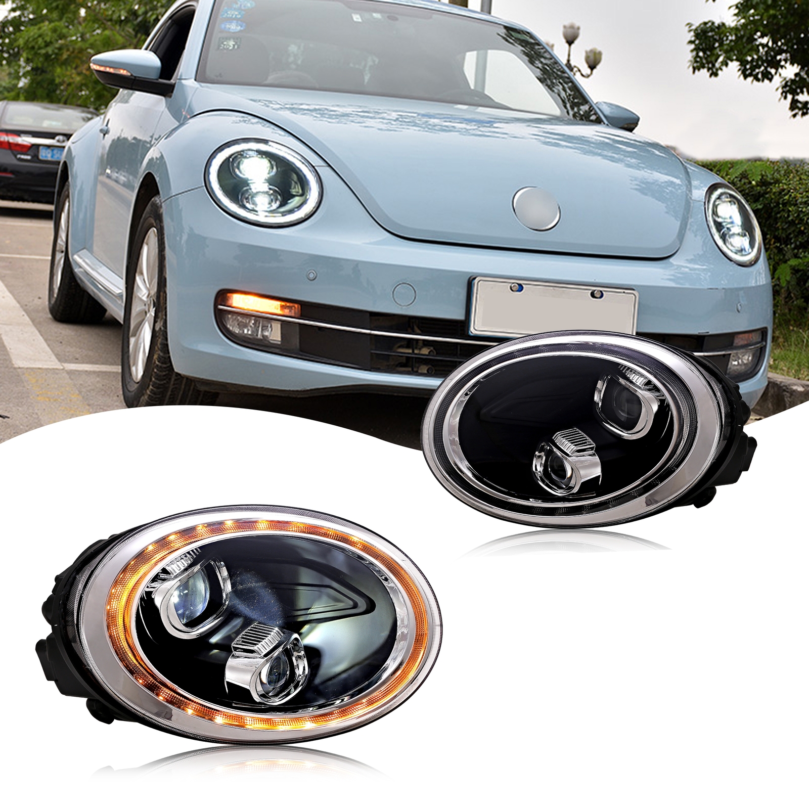 LED Sequential Headlights For Beetle 2013-2019 Front Lamps