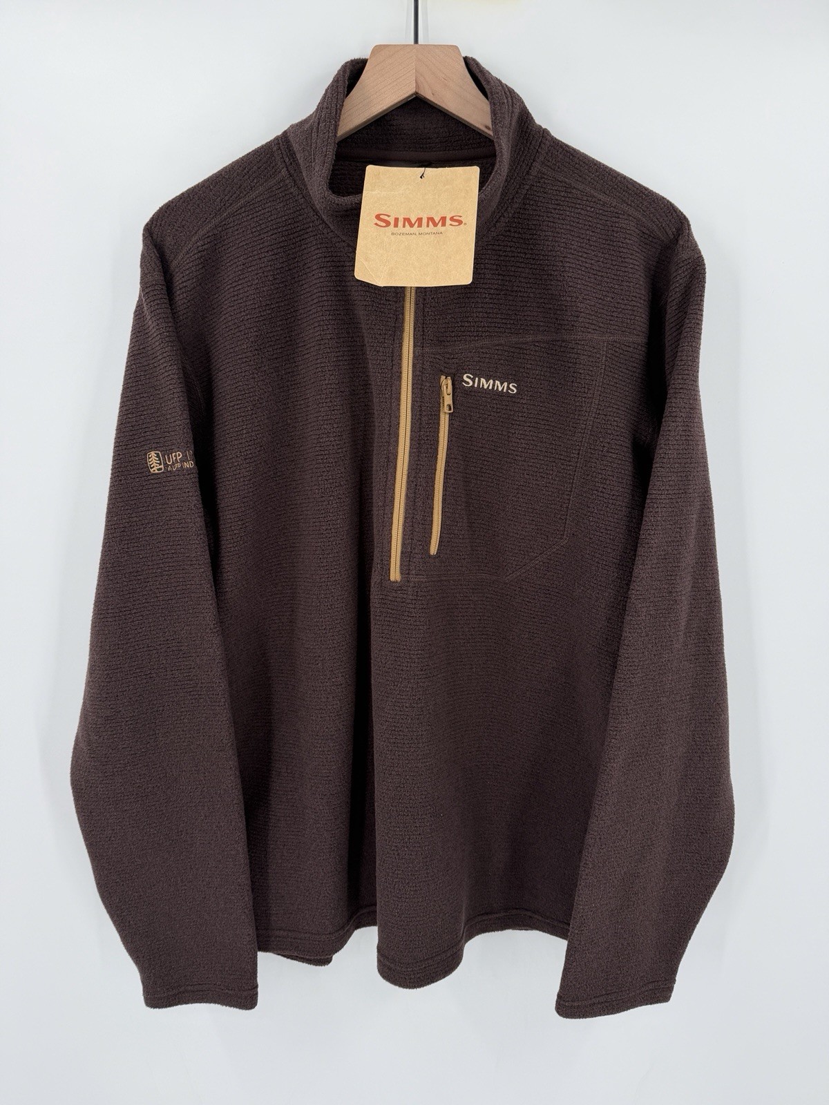 NEW Simms Rivershed Quarter Zip Fleece Pullover Mens L Mahogany Outdoors Fishing NEW Simms Rivershed Quarter Zip Fleece Pullover Mens L Mahogany Outdoors Fishing