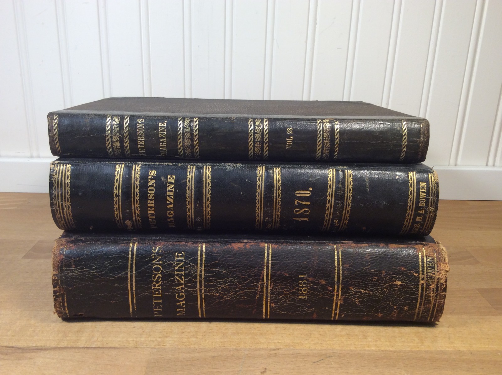 Lot of 3 Peterson's Magazines 1881 1870 1855?, Vintage Hardcovers, Plates Lot of 3 Peterson's Magazines 1881 1870 1855?, Vintage Hardcovers, Plates