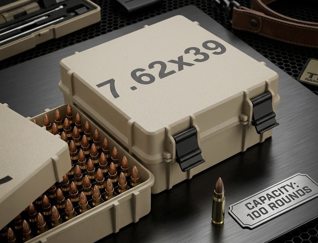 100-Round box for 7.62x39 Precision Ammo Case for Range and Carry