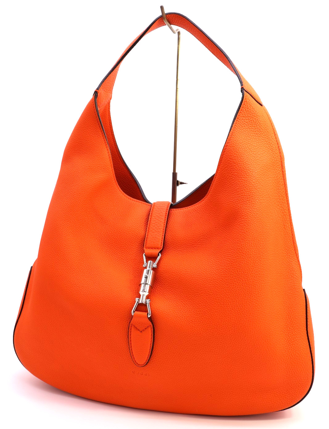 GUCCI Jackie Large Bag Hobo Purse Soft Leather Orange 362968 Rare Authentic