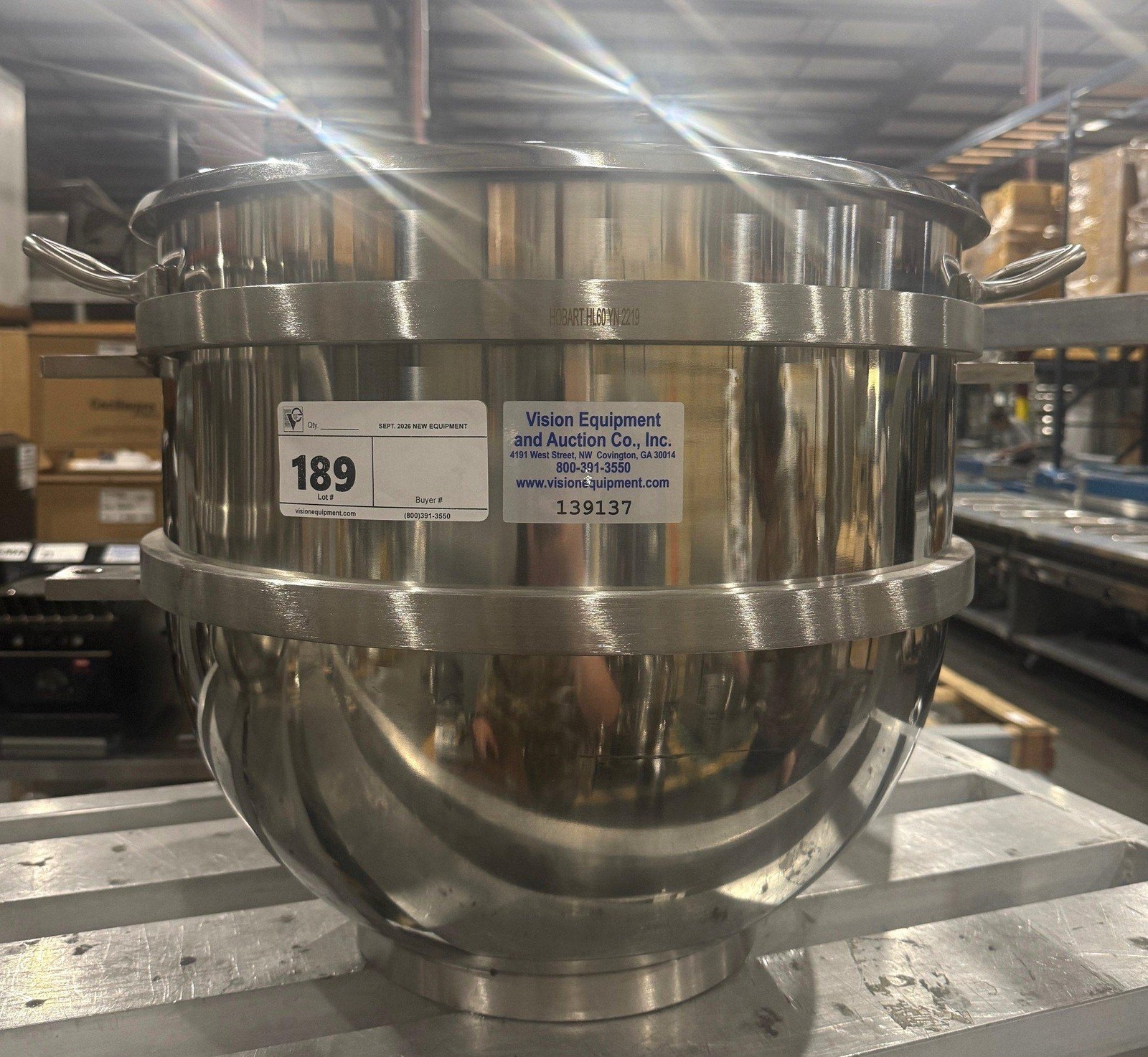 HOBART BOWL-HL60 LEGACY 60 QT. STAINLESS STEEL MIXING BOWL