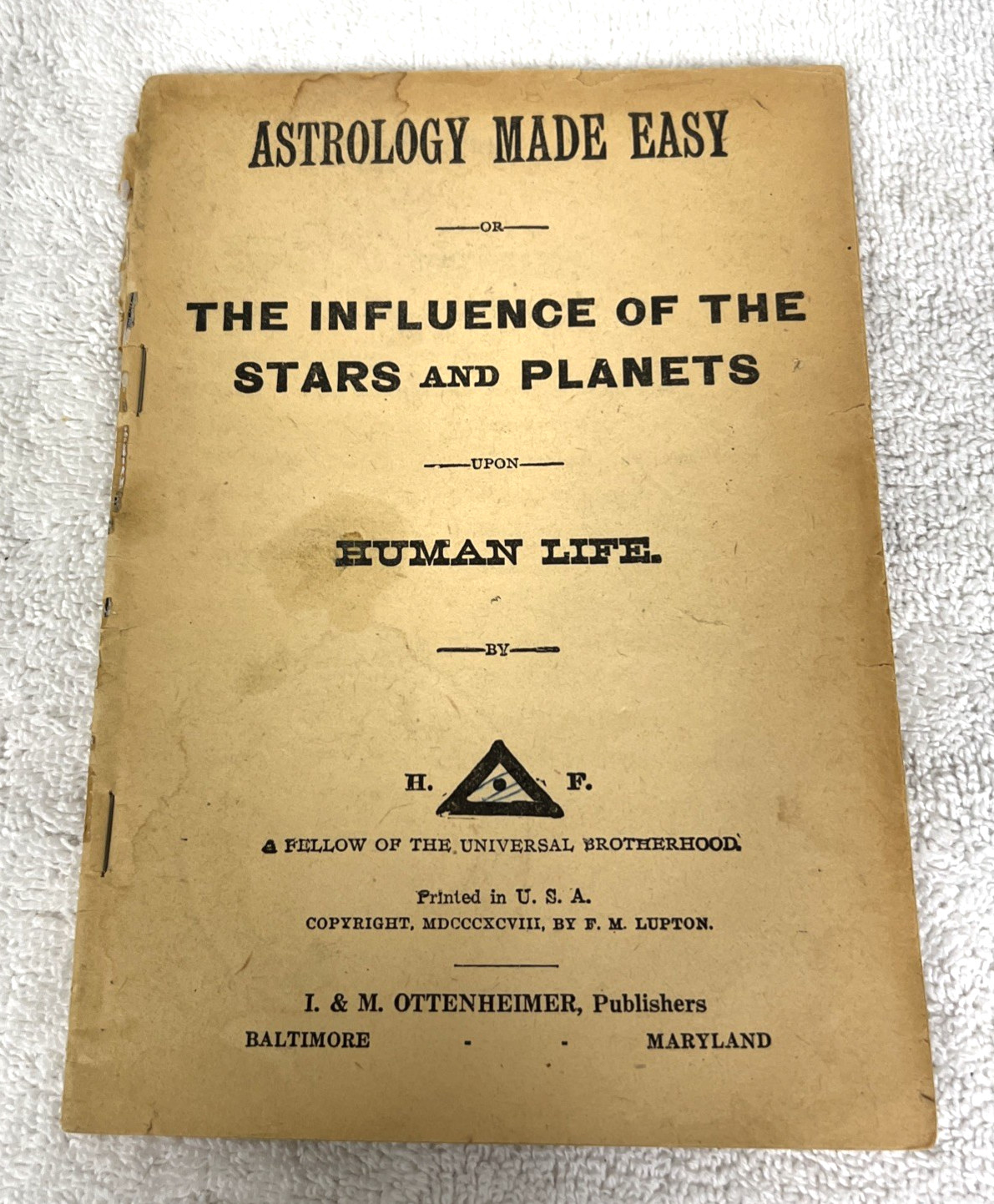 Antique 1898 Astrology Made Easy Influence Stars Planets Book As Found Antique 1898 Astrology Made Easy Influence Stars Planets Book As Found
