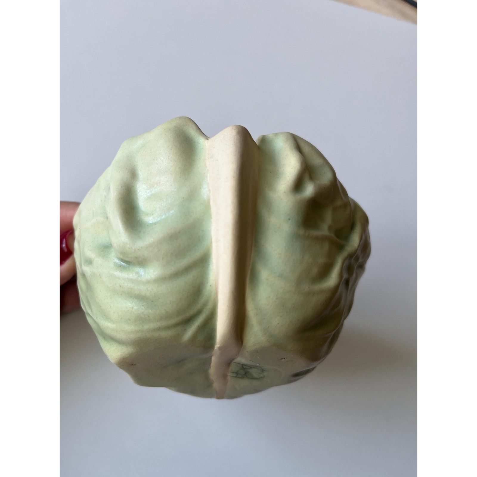 Vintage Signed Patricia Garrett Pottery Cabbage Leaf Bowl 1999 Vintage Signed Patricia Garrett Pottery Cabbage Leaf Bowl 1999