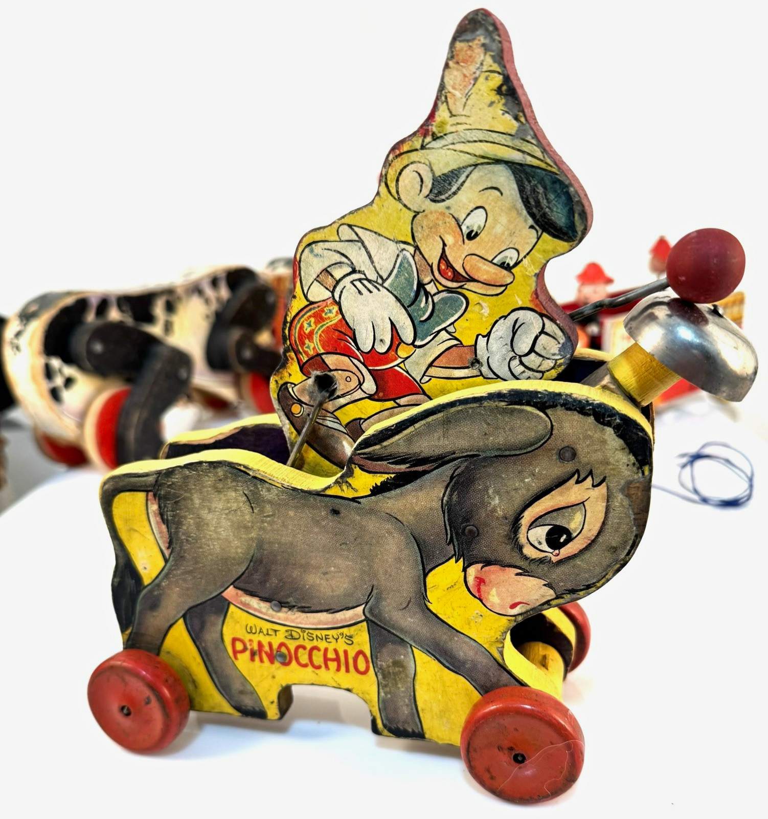 1939 FIRST EDITION Walt Disney Plucky Pinocchio Vintage Donkey Pull Toy #494 1939 FIRST EDITION Walt Disney Plucky Pinocchio Vintage Donkey Pull Toy #494