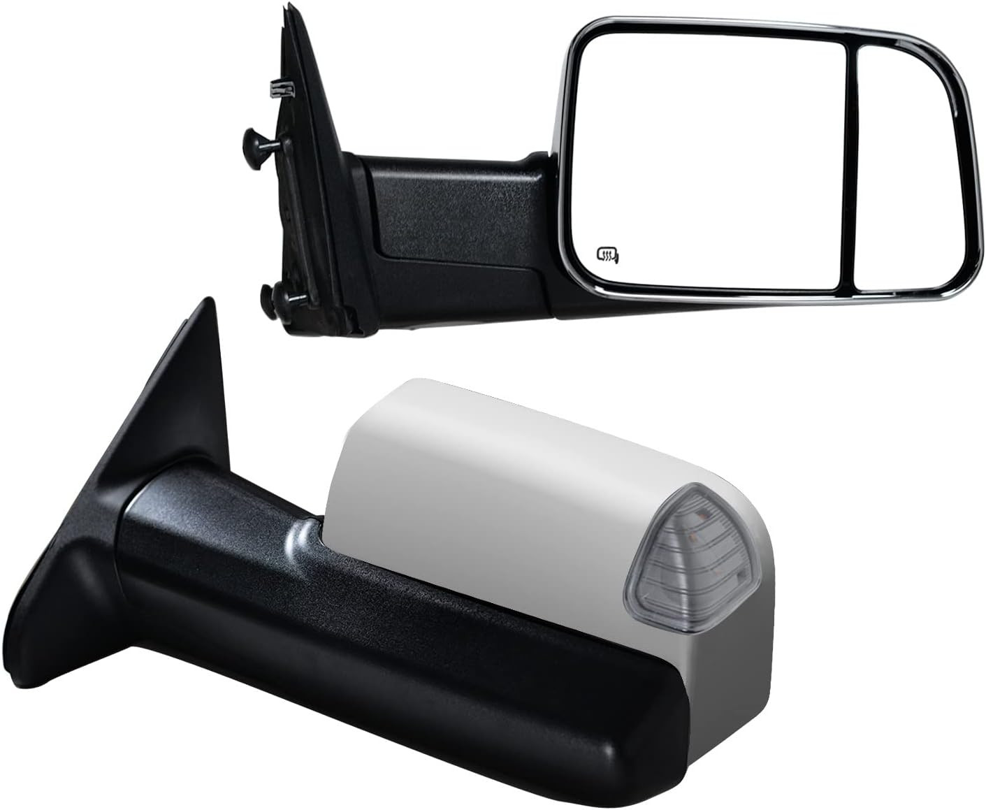Pair Towing Mirrors Fit for 2009-2018 Ram 1500 2500 3500 Pickup with Turn Signal