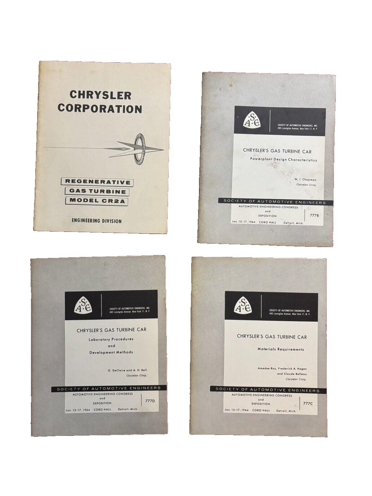 RARE 1963-1964 Chrysler Gas Turbine Car Engineering Assembly Manuals 1964 RARE 1963-1964 Chrysler Gas Turbine Car Engineering Assembly Manuals 1964