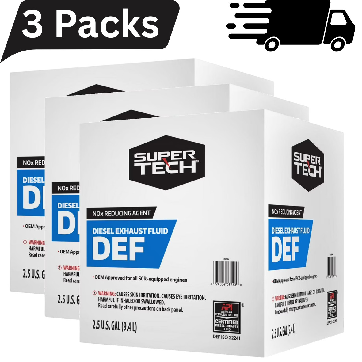Super Tech DEF Diesel Exhaust Fluid, Made in USA, 2.5 Gallon (9.46 L), 3-Pack Super Tech DEF Diesel Exhaust Fluid, Made in USA, 2.5 Gallon (9.46 L), 3-Pack