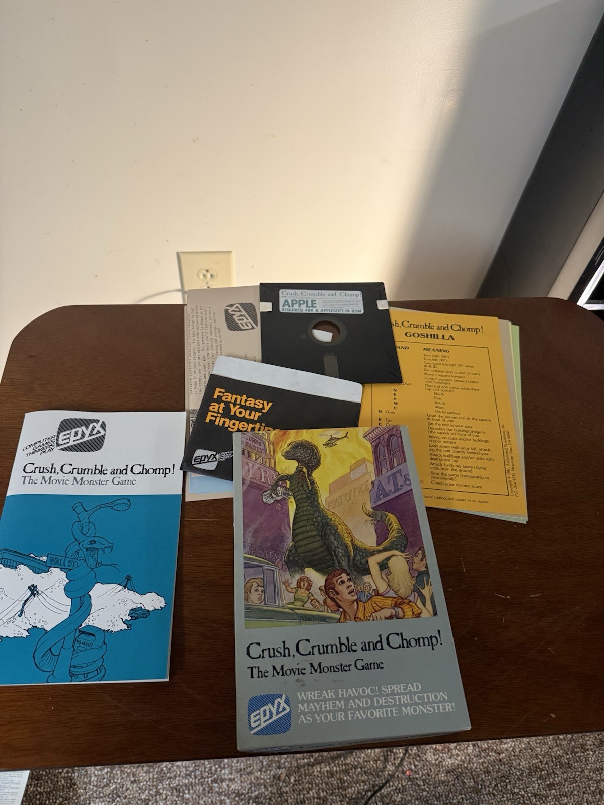 Epyx Crush Crumble and Chomp Video Game Complete in box 430d Disk Apple II